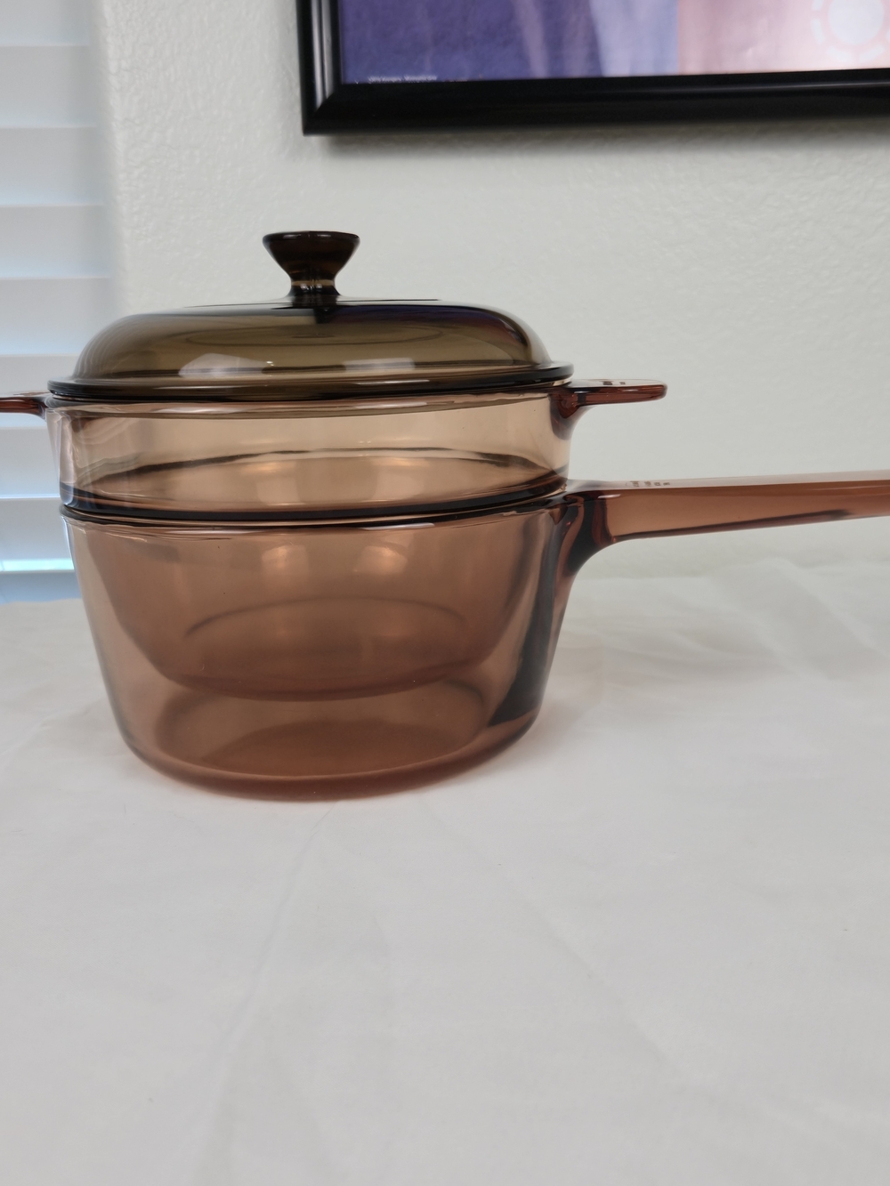 Vintage Visions Corning Amber Glass 1.5L Saucepan & 2L V-20-B Saucepot